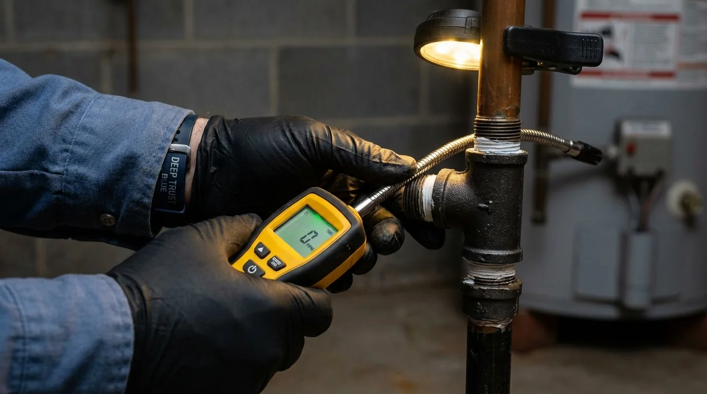 Gas leak detection with electronic sniffer by Johns Plumbing LLC in Clarendon Hills