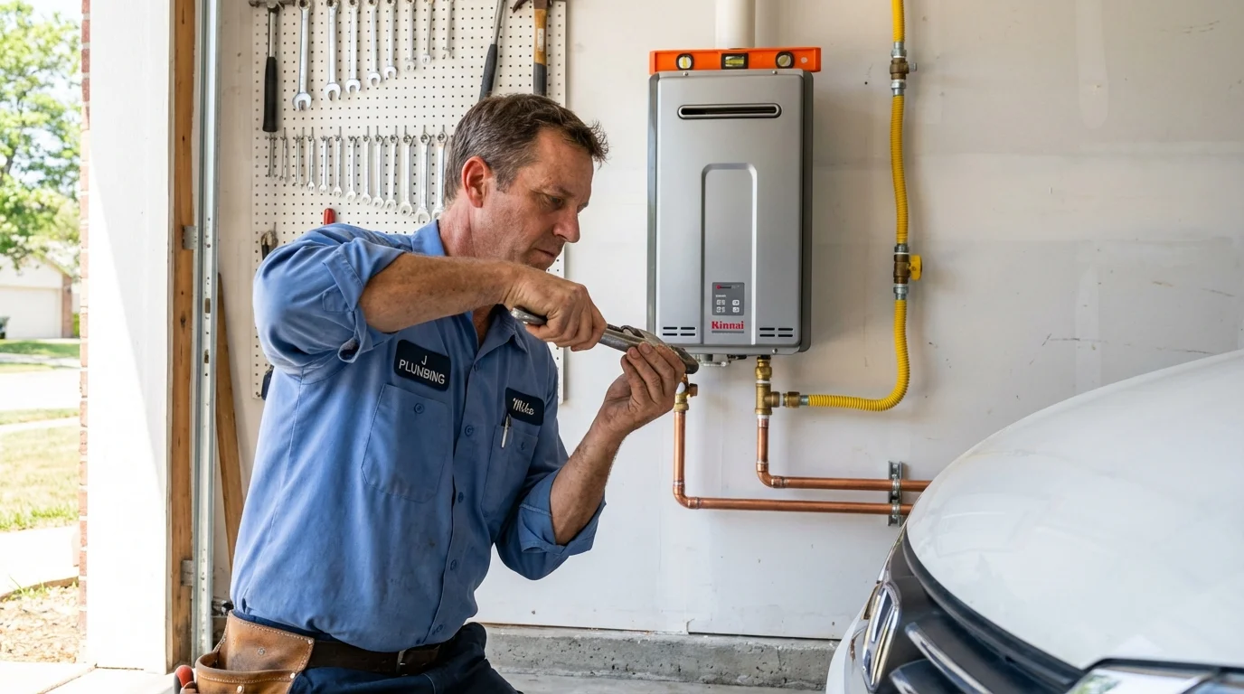 Tankless water heater installation by a Johns Plumbing LLC plumber in Clarendon Hills
